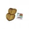 AKASYA KALPLİ  2 BÖLMELİ  AHŞAP SERVİS SUNUM TEPSİ - TAHTASI  25 X 14 X 1.4CM (5263)