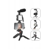 Akıllı Telefon Vlog Kiti Tripod Mini Mikrofonlu Telefon Tutucu