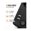 Akım Korumalı 5’li Priz 2xusb 2xtype-c Çıkış Akım Koruma Çoklu Priz Çoğaltıcı Anahtarlı Ftr-31 Siyah