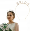 Altın Gold Renk Bekarlığa Veda Kristal Taş Bride Tacı İthal 16x10 cm (5263)