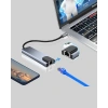 Alüminyum Kasalı Macbook Usb-c Hub – 4k Hdmı, Usb 3.0, Sd/tf Kart Girişi, Pd Şarj Desteği