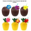 Ananas &amp;amp; Hindistan Cevizi Tasarımlı Pipetli Bardak Seti (6 Adet) (5263)
