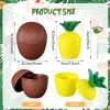 Ananas &amp;amp; Hindistan Cevizi Tasarımlı Pipetli Bardak Seti (6 Adet) (5263)