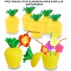Ananas Hawaii Luau Aloha Pipetli İçecek Kabı Bardak 10x13 cm 1 Adet (5263)