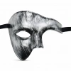 Antik Eskitme Gümüş Erkek Yarım Maske - Phantom &amp;amp; Balo Maskesi (5263)