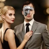 Antik Eskitme Gümüş Erkek Yarım Maske - Phantom &amp;amp; Balo Maskesi (5263)