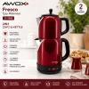 AWOX FRESCO KIRMIZI ELEKTRİKLİ ÇAY MAKİNESİ ÇAYCI SET 1.7LT SU ISITICI + 1.2LT DEMLİK PASLANMAZ ÇELİK GÖVDE 2200W (5263)