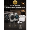 Aynalı Bluetooth Kulaklık Yeni Nesil Akıllı Saat Titreşimli Nabız Ölçer Spor Modları