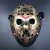 Bakır Renk Kırmızı Çizgili Tam Yüz Hokey Jason Maskesi Hannibal Maskesi (5263)