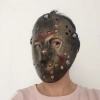 Bakır Renk Kırmızı Çizgili Tam Yüz Hokey Jason Maskesi Hannibal Maskesi (5263)
