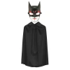 Batman Maskesi Cat Woman ve Batman Pelerini 90 cm Siyah Renk Set (5263)