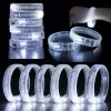 Beyaz-Gümüş Led Işıklı Baskı Yapılabilen Pilli Bileklik Bilezik 1,5 cm Genişlik (5263)