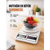 Beyaz Plastik Dijital Mutfak Tartısı – 24x16.8x1.5cm