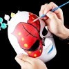 Beyaz Renk Boyanabilir Anonim Tam Yüz Cosplay Maske 24x18 cm (5263)