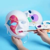 Beyaz Renk Boyanabilir Anonim Tam Yüz Cosplay Maske 24x18 cm (5263)