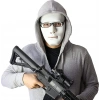 Beyaz Renk Hip Hop Anonim Jabbawockeez Dans Maskesi 18x19 cm (5263)