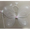 Beyaz Renk Kelebek Kanadı Tacı ve Sopası 50x37 cm (5263)