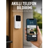 Beyaz Wi-fi Akıllı Görüntülü Kapı Zili Hd Kamera, Gece Görüşü Ve Telefon Bildirimli Kablosuz Kapı Zili