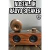 Bluetooth Hoparlör Ahşap Klasik Retro Gramofon Bluetooth Müzik Kutusu