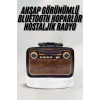 Bluetooth Hoparlör Ahşap Renk Vintage Işıklı Nostaljik Radyo Fm Ahşap Görünümlü