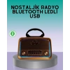 Bluetooth Özellikli Nostalji Radyo 3 Bant Fm Am Sw