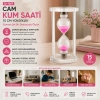 BÜYÜK CAM KUM SAATİ CAM STANDLI= ÇAP: 7.5CM-YÜKSEKLİK: 15CM (5263)