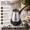 ÇELİK ELEKTRİKLİ CEZVE TÜRK KAHVE MAKİNESİ - 5FİNCAN=400ML 360° KABLOSUZ KULLANIM KATLANIR KULP 700W SCM-2967 (5263)