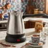 ÇELİK ELEKTRİKLİ CEZVE TÜRK KAHVE MAKİNESİ - 6FİNCAN=500ML 360° KABLOSUZ KULLANIM KATLANIR KULP SCM-9038 (5263)