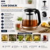 ÇELİK SÜZGEÇLİ CAM DEMLİK 1500ML (5263)