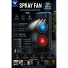 Vothoon Çift Başlıklı Sprey Fan Nemlendirici Ve Renkli Led Işıklı Siyah