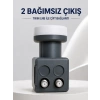 Çift Çıkışlı Twin Lnb 4k Ultra Hd Uyumlu Ku Band Uydu Anten Başlığı 0.1 Db