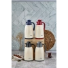 CKR-2075 1.3LT RENKLİ CAM HAZNELİ RETRO PLASTİK TERMOS (5263)