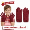 Çocuk Boy Pandomim Eldiveni Beyaz Puantiyeli Bordo Renk Gösteri Eldiveni 23 Nisan 19 Mayıs (5263)