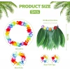 Çocuk Hawaii Kostüm Seti - Yaprak Etek &amp;amp; Hawaii Set - 5 Parça (5263)