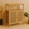 ÇOK AMAÇLI DOLAP AHŞAP BAMBU ORGANİZER RAFLI 66X33X85CM (5263)