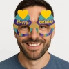 Cupcake Temalı Doğum Günü Renkli Karton Happy Birthday Gözlüğü 6 Adet (5263)