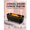 Dekoratif Siyah Hava Nemlendirici Jöle Damla Ve Alev Efektli Led Işıklı Aroma Difüzörü