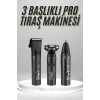Dijital Göstergeli 3 Başlıklı Tıraş Makinesi Islak Kuru Lazer Öncesi Günlük