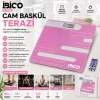DİJİTAL - PİLLİ RENKLİ CAM BANYO BASKÜL TERAZİ TARTI LCD EKRAN 180KG/50GR 26X26CM İ11-024 (5263)