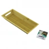 DİKDÖRTGEN=16X35CM  DERİN=4.5CM  AHŞAP BAMBU SUNUM TEPSİSİ ÇİFT OYMA KULPLU (5263)
