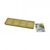 DİKDÖRTGEN  4 BÖLMELİ  AHŞAP BAMBU SERVİS SUNUM TEPSİ - TAHTASI  MİNİ TEPSİ   33 X 10 X 1.4CM (5263)