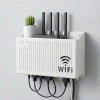 Duvar Tipi Wi-Fi Modem Saklama Kutusu(Beyaz) – Kablo Düzenleyici Router Raf Organizer (5263)