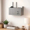Duvar Tipi Wi-Fi Modem Saklama Kutusu(Gri) – Kablo Düzenleyici Router Raf Organizer (5263)