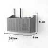 Duvar Tipi Wi-Fi Modem Saklama Kutusu(Gri) – Kablo Düzenleyici Router Raf Organizer (5263)