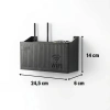 Duvar Tipi Wi-Fi Modem Saklama Kutusu(Siyah) – Kablo Düzenleyici Router Raf Organizer (5263)