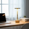 Eskitme Gold Kasa Dokunmatik Şarjlı Masa Lambası – 3 Renk Işık Modlu, LED Aydınlatmalı, Modern &amp; Dekoratif Abajur (5263)