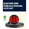Ev Ve Ofis İçin 3 Metre Kablolu 4 Priz Makarası