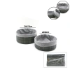 GRİ 2 BOY YUVARLAK BAMBU KENAR ORGANİZER SEPET AHŞAP ALTLIK - BEZLİ ÇAP=22X24CM (5263)