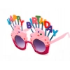 Happy Birthday Yazılı Pembe Fuşya Renk Parti Gözlüğü 12x7 cm (5263)