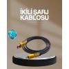 Hızlı Şarj Destekli 65w Örgülü Usb-c Ve Usb-a Çoklu Şarj Kablosu